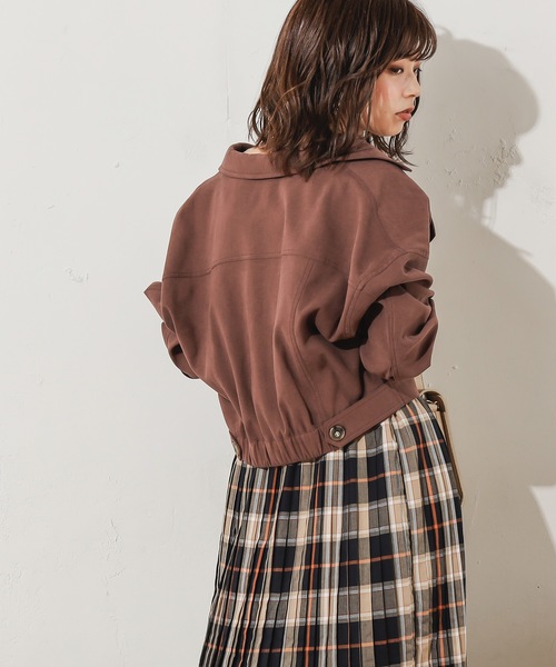natural couture（ナチュラルクチュール）の「NEWコンパクトショートブルゾン（ブルゾン・レディース・カーキ/チェック/チョコ/ベージュ・FREE）」の10枚目の写真