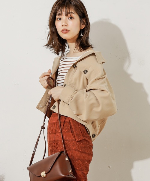 natural couture（ナチュラルクチュール）の「NEWコンパクトショートブルゾン（ブルゾン・レディース・カーキ/チェック/チョコ/ベージュ・FREE）」の13枚目の写真