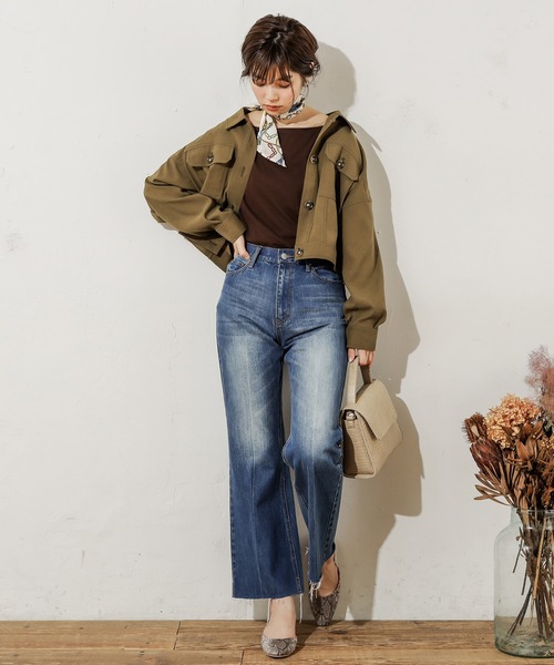 natural couture（ナチュラルクチュール）の「NEWコンパクトショートブルゾン（ブルゾン・レディース・カーキ/チェック/チョコ/ベージュ・FREE）」の15枚目の写真