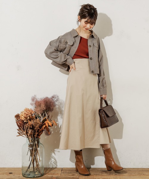 natural couture（ナチュラルクチュール）の「NEWコンパクトショートブルゾン（ブルゾン・レディース・カーキ/チェック/チョコ/ベージュ・FREE）」の18枚目の写真