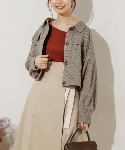 natural couture（ナチュラルクチュール）の「NEWコンパクトショートブルゾン（ブルゾン・レディース・カーキ/チェック/チョコ/ベージュ・FREE）」の21枚目の写真