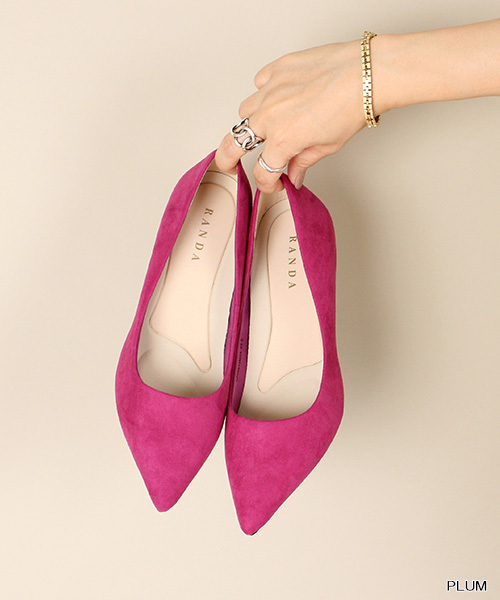 RANDA（ランダ）の「ストレスフリー/ポインテッドトゥベーシックレインパンプス（パンプス・レディース・ブラック/グレー/グリーン/プラム/ゴールド/パイソン/カーキ/ベージュ/ブラック系その他・21.5/22/22.5/23/23.5/24/24.5/25/25.5/21）」の8枚目の写真