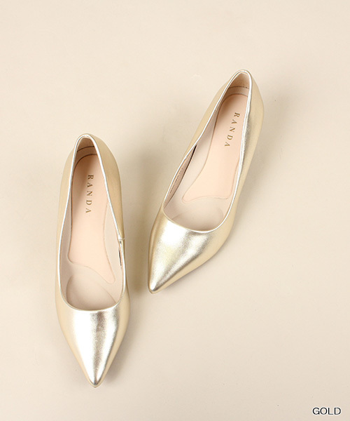 RANDA（ランダ）の「ストレスフリー/ポインテッドトゥベーシックレインパンプス（パンプス・レディース・ブラック/グレー/グリーン/プラム/ゴールド/パイソン/カーキ/ベージュ/ブラック系その他・21.5/22/22.5/23/23.5/24/24.5/25/25.5/21）」の9枚目の写真