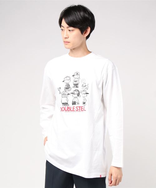 DOUBLE STEAL（ダブルスティール）の「Many DOUBZ　長袖Tシャツ（Tシャツ/カットソー・メンズ・ホワイト×レッド/ホワイト×グリーン/ブラック×レッド/ダークグリーン・XX-LARGE/MEDIUM/LARGE/X-LARGE）」の12枚目の写真
