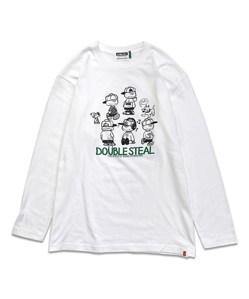 DOUBLE STEAL（ダブルスティール）の「Many DOUBZ　長袖Tシャツ（Tシャツ/カットソー・メンズ・ホワイト×レッド/ホワイト×グリーン/ブラック×レッド/ダークグリーン・XX-LARGE/MEDIUM/LARGE/X-LARGE）」の8枚目の写真