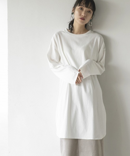 LOWRYS FARM(ローリーズファーム)の「レイヤードスリットLS 861672(Tシャツ/カットソー・レディース・ブラック/オフホワイト・FREE)」の7枚目の写真