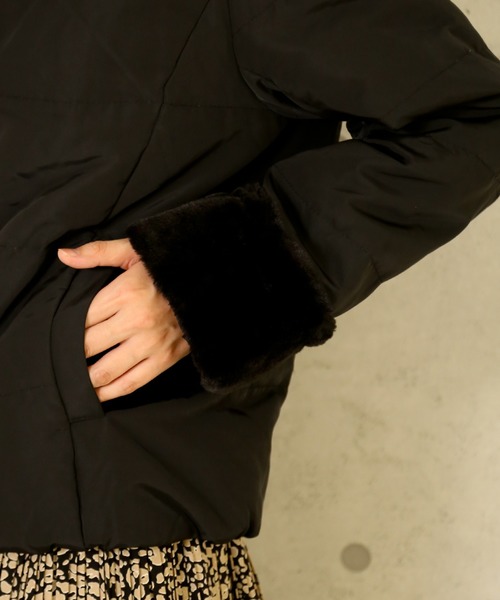 n'ee-ne（ネーネ）の「ボアフードダウンジャッケット（ダウンジャケット/コート・レディース・ブラック/ベージュ/ネイビー/アイボリー・M/L）」の7枚目の写真