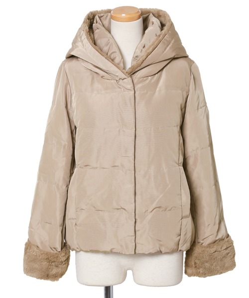 n'ee-ne（ネーネ）の「ボアフードダウンジャッケット（ダウンジャケット/コート・レディース・ブラック/ベージュ/ネイビー/アイボリー・M/L）」の17枚目の写真