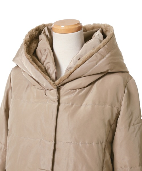 n'ee-ne（ネーネ）の「ボアフードダウンジャッケット（ダウンジャケット/コート・レディース・ブラック/ベージュ/ネイビー/アイボリー・M/L）」の21枚目の写真