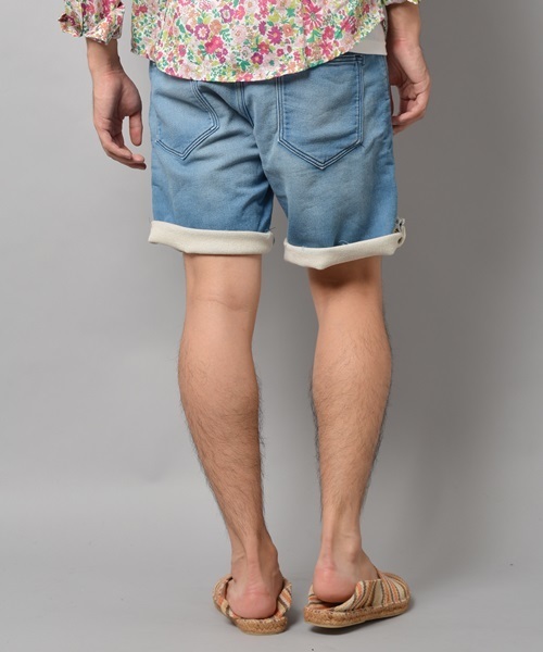 SHIPS JET BLUE（シップスジェットブルー）の「★★JB: スウェット ブリーチデニムショーツ■（その他パンツ・メンズ・ライトインディゴブルー・LARGE/SMALL/MEDIUM）」の7枚目の写真