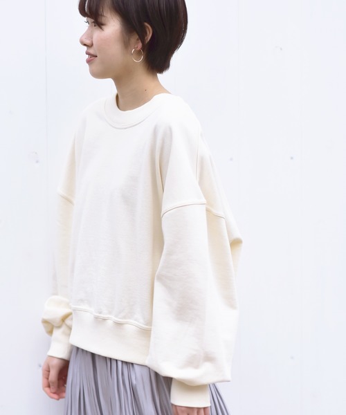 rps(アールピーエス)の「ボリューム袖裏毛プルオーバー(スウェット・レディース・カーキ/ブルー/アイボリー/モカ/杢グレー・M)」の2枚目の写真