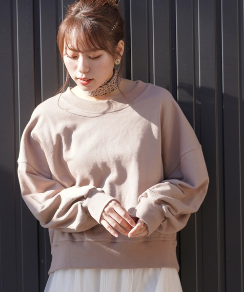 rps(アールピーエス)の「ボリューム袖裏毛プルオーバー(スウェット・レディース・カーキ/ブルー/アイボリー/モカ/杢グレー・M)」の1枚目の写真