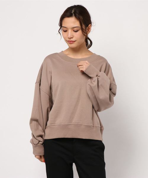 rps(アールピーエス)の「ボリューム袖裏毛プルオーバー(スウェット・レディース・カーキ/ブルー/アイボリー/モカ/杢グレー・M)」の20枚目の写真