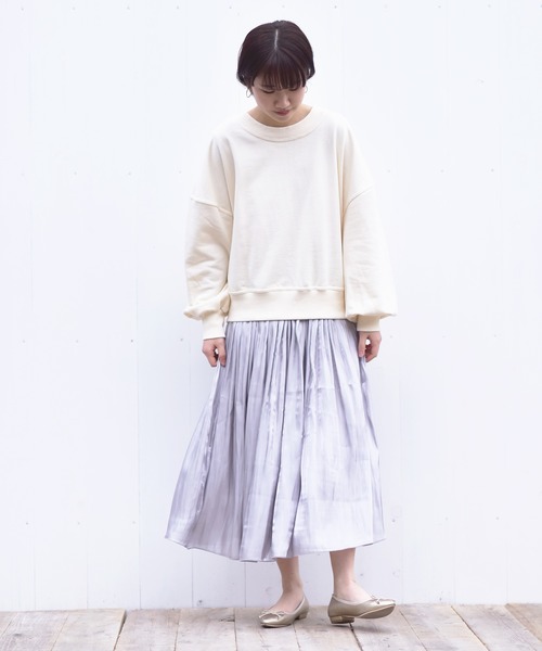 rps(アールピーエス)の「ボリューム袖裏毛プルオーバー(スウェット・レディース・カーキ/ブルー/アイボリー/モカ/杢グレー・M)」の8枚目の写真