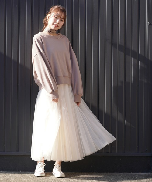 rps(アールピーエス)の「ボリューム袖裏毛プルオーバー(スウェット・レディース・カーキ/ブルー/アイボリー/モカ/杢グレー・M)」の10枚目の写真