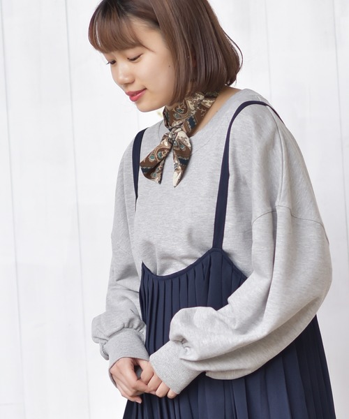 rps(アールピーエス)の「ボリューム袖裏毛プルオーバー(スウェット・レディース・カーキ/ブルー/アイボリー/モカ/杢グレー・M)」の13枚目の写真