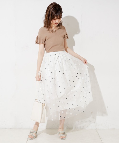 natural couture（ナチュラルクチュール）の「前後2WAYお上品フリル袖プルオーバー（ニット/セーター・レディース・ブラック/ベージュ/グリーン/レンガ・FREE）」の16枚目の写真