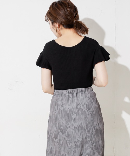 natural couture（ナチュラルクチュール）の「前後2WAYお上品フリル袖プルオーバー（ニット/セーター・レディース・ブラック/ベージュ/グリーン/レンガ・FREE）」の22枚目の写真