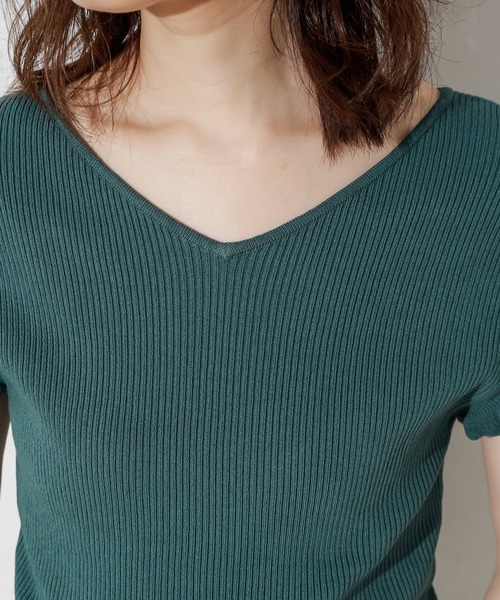 natural couture（ナチュラルクチュール）の「前後2WAYお上品フリル袖プルオーバー（ニット/セーター・レディース・ブラック/ベージュ/グリーン/レンガ・FREE）」の11枚目の写真