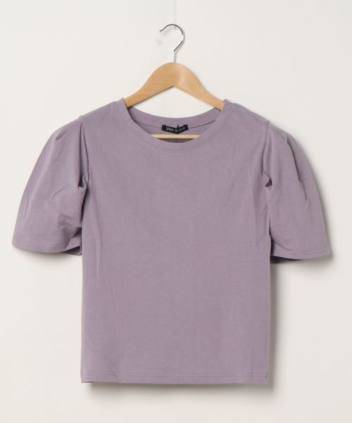 SpRay(スプレイ)の「BACK スピンドル Tシャツ(Tシャツ/カットソー・レディース・ブラック/オフホワイト/ブルー/ライトパープル/グレイッシュベージュ・FREE)」の15枚目の写真