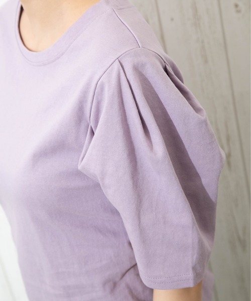 SpRay(スプレイ)の「BACK スピンドル Tシャツ(Tシャツ/カットソー・レディース・ブラック/オフホワイト/ブルー/ライトパープル/グレイッシュベージュ・FREE)」の9枚目の写真