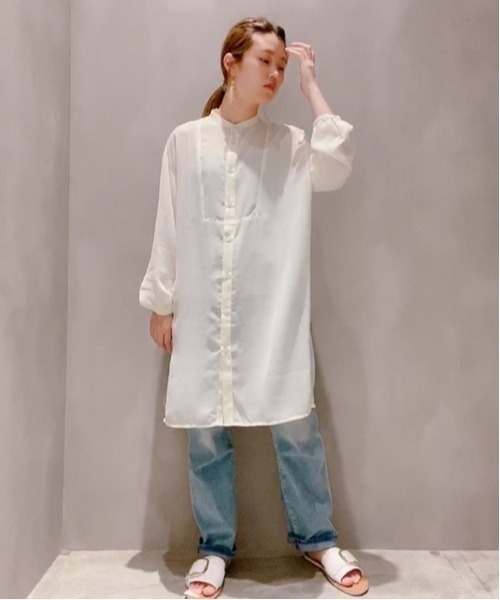 koe(コエ)の「イカ胸シフォンチュニック*(シャツ/ブラウス)」|オフホワイト