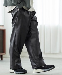 MONO-MART | TRストレッチ スーツ地 タックワイドパンツ(その他パンツ)