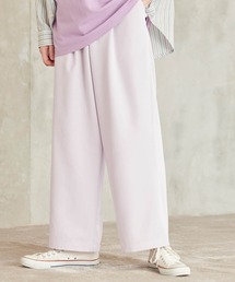 TRストレッチ スーツ地 タックワイドパンツ