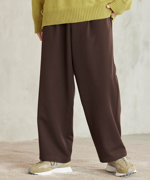 TRストレッチ スーツ地 タックワイドパンツ MONO-MART│MONO