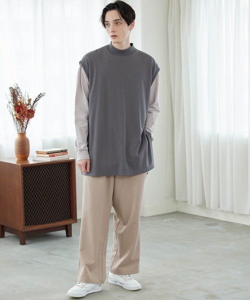 TRストレッチ スーツ地 タックワイドパンツ（その他パンツ