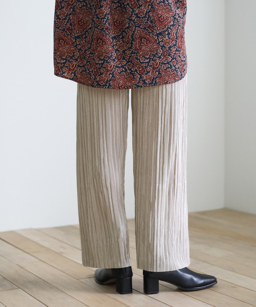 select MOCA(セレクトモカ)の「2021 SS シャイニープリーツサテンパンツ(その他パンツ・レディース・ブラック/カーキ/グレイッシュベージュ・FREE)」の14枚目の写真