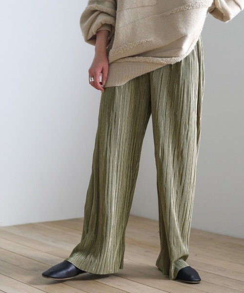 select MOCA(セレクトモカ)の「2021 SS シャイニープリーツサテンパンツ(その他パンツ・レディース・ブラック/カーキ/グレイッシュベージュ・FREE)」の13枚目の写真