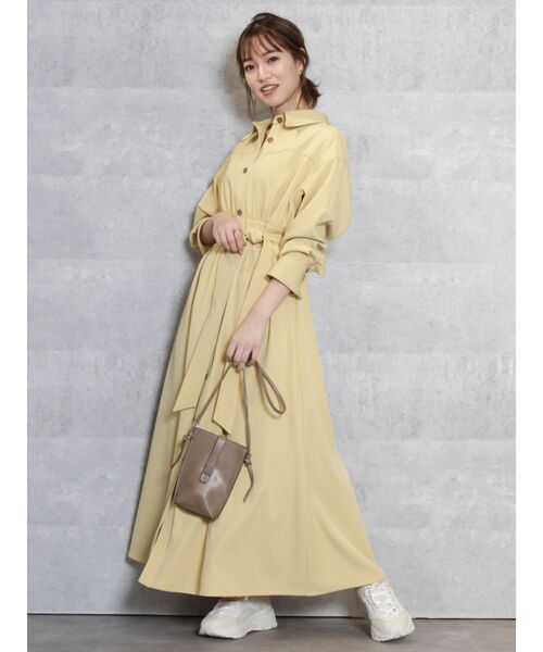 dazzlin（ダズリン）の「ステッチアートシャツワンピース（ワンピース・レディース・イエロー/インディゴブルー/アイボリー・FREE）」の11枚目の写真