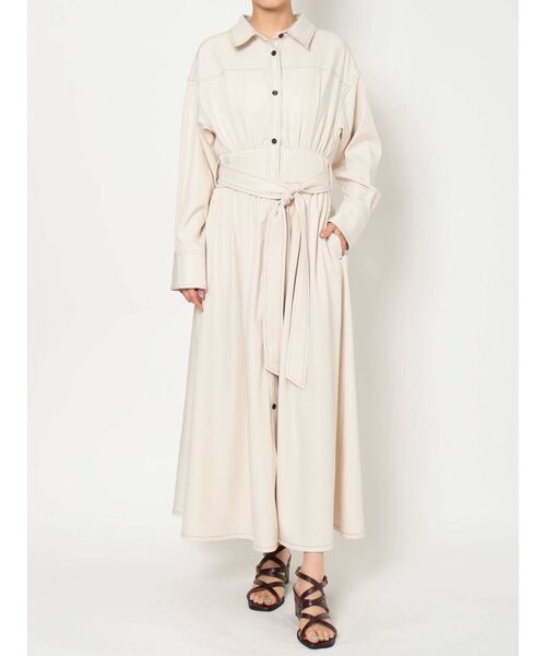 dazzlin（ダズリン）の「ステッチアートシャツワンピース（ワンピース・レディース・イエロー/インディゴブルー/アイボリー・FREE）」の14枚目の写真