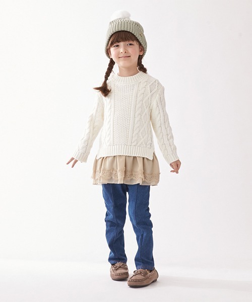 petit main(プティマイン)の「【裏起毛】 スカラップポケットパンツ(スウェットパンツ・キッズ・ネイビー/ラベンダー/ブラック・80cm/90cm/100cm/110cm/120cm/130cm)」の8枚目の写真