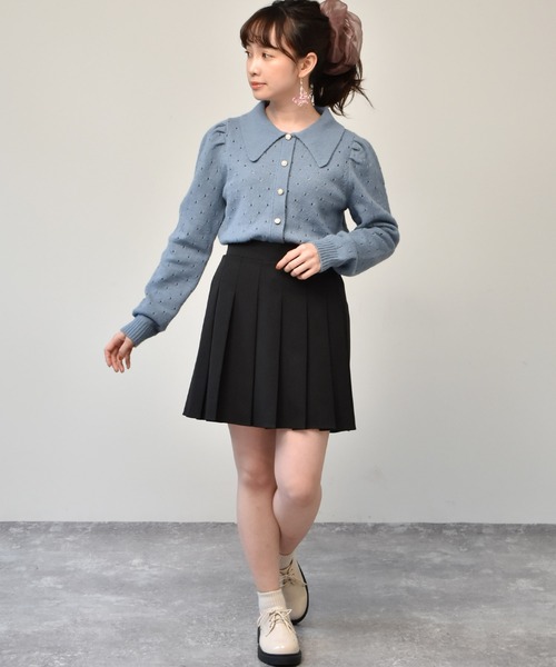 エムズパール付ニット ems excite（エムズエキサイト）の「襟付パール釦ニット（ニット