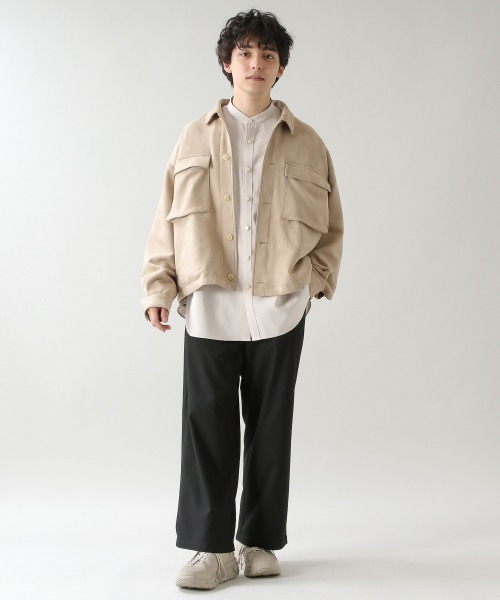 RAGEBLUE（レイジブルー）の「カットスウェード/ストレッチビッグブルゾン/928238（ブルゾン・メンズ・オフホワイト/ベージュ/グリーン系その他・MEDIUM/LARGE）」の4枚目の写真