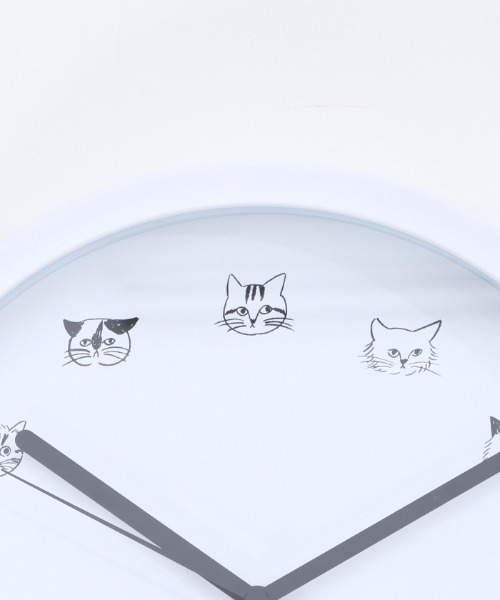 松尾ミユキ（マツオミユキ）の「キャットフェイス壁掛け時計（掛け時計・レディース・グレー/ホワイト/ベージュ・MEDIUM）」の6枚目の写真