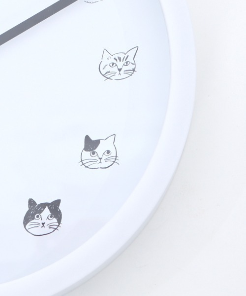 松尾ミユキ（マツオミユキ）の「キャットフェイス壁掛け時計（掛け時計・レディース・グレー/ホワイト/ベージュ・MEDIUM）」の7枚目の写真