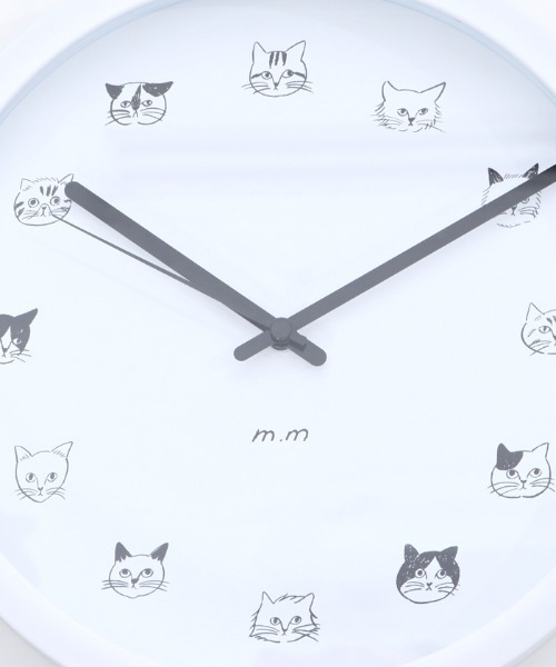 松尾ミユキ（マツオミユキ）の「キャットフェイス壁掛け時計（掛け時計・レディース・グレー/ホワイト/ベージュ・MEDIUM）」の8枚目の写真