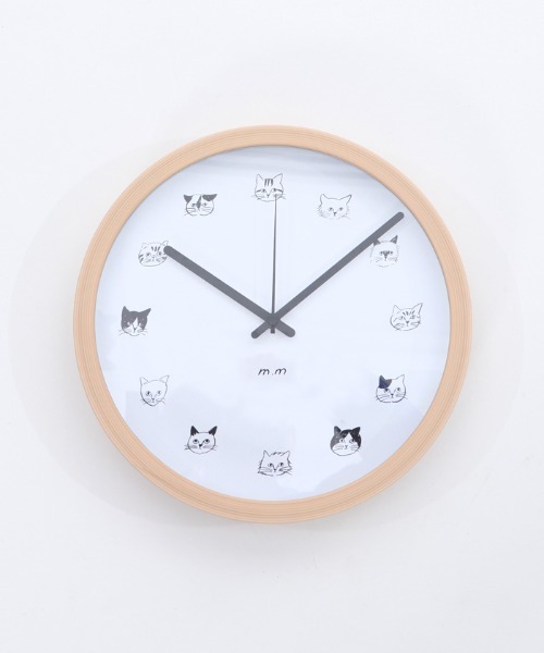 松尾ミユキ（マツオミユキ）の「キャットフェイス壁掛け時計（掛け時計・レディース・グレー/ホワイト/ベージュ・MEDIUM）」の17枚目の写真
