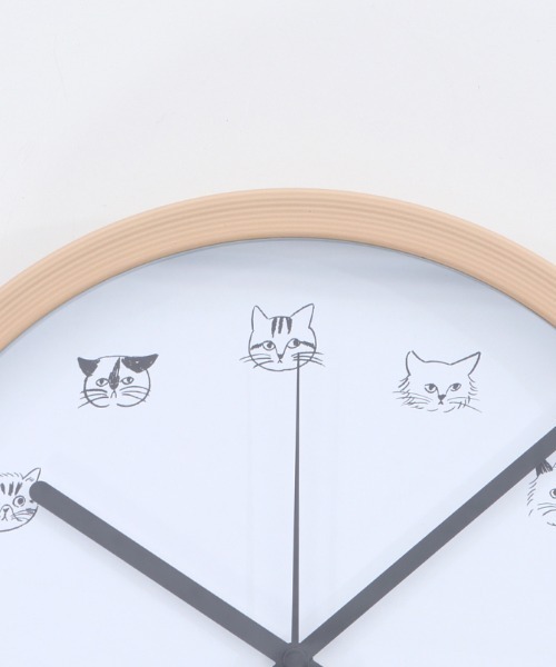 松尾ミユキ（マツオミユキ）の「キャットフェイス壁掛け時計（掛け時計・レディース・グレー/ホワイト/ベージュ・MEDIUM）」の19枚目の写真