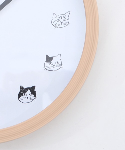 松尾ミユキ（マツオミユキ）の「キャットフェイス壁掛け時計（掛け時計・レディース・グレー/ホワイト/ベージュ・MEDIUM）」の20枚目の写真