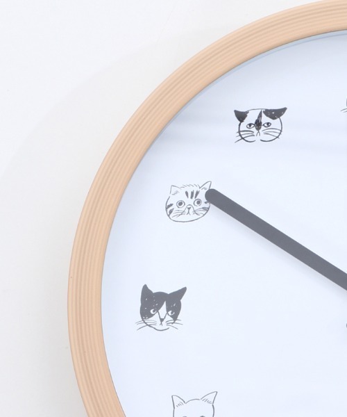 松尾ミユキ（マツオミユキ）の「キャットフェイス壁掛け時計（掛け時計・レディース・グレー/ホワイト/ベージュ・MEDIUM）」の21枚目の写真