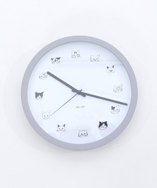 松尾ミユキ（マツオミユキ）の「キャットフェイス壁掛け時計（掛け時計・レディース・グレー/ホワイト/ベージュ・MEDIUM）」の11枚目の写真