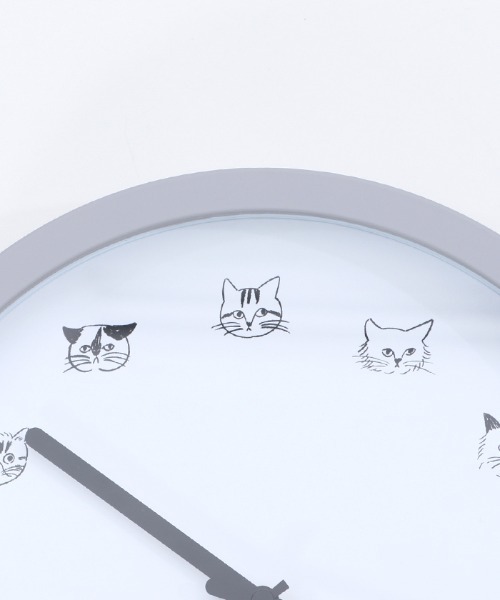 松尾ミユキ（マツオミユキ）の「キャットフェイス壁掛け時計（掛け時計・レディース・グレー/ホワイト/ベージュ・MEDIUM）」の13枚目の写真