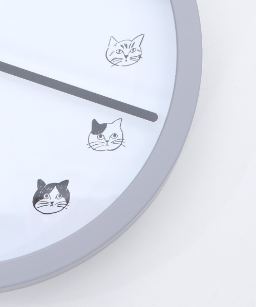 松尾ミユキ（マツオミユキ）の「キャットフェイス壁掛け時計（掛け時計・レディース・グレー/ホワイト/ベージュ・MEDIUM）」の14枚目の写真