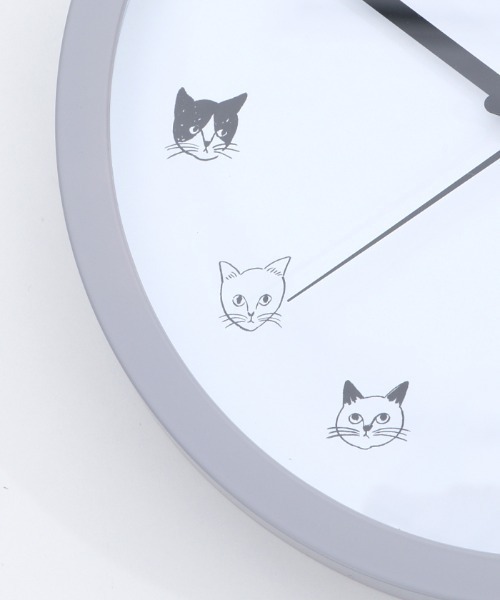 松尾ミユキ（マツオミユキ）の「キャットフェイス壁掛け時計（掛け時計・レディース・グレー/ホワイト/ベージュ・MEDIUM）」の15枚目の写真