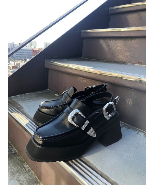 FIG&VIPER バックベルト厚底ローファー FIG&VIPER（フィグアンドバイパー）の「バックベルト厚底