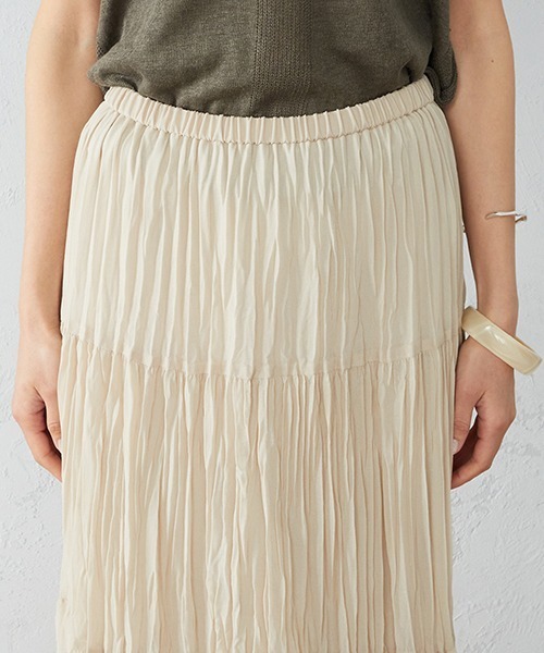 COMME CA ISM（コムサイズム）の「ワッシャープリーツ・ティアード スカート（スカート・レディース・ベージュ/ブラウン/レンガ・SMALL/MEDIUM/LARGE）」の8枚目の写真